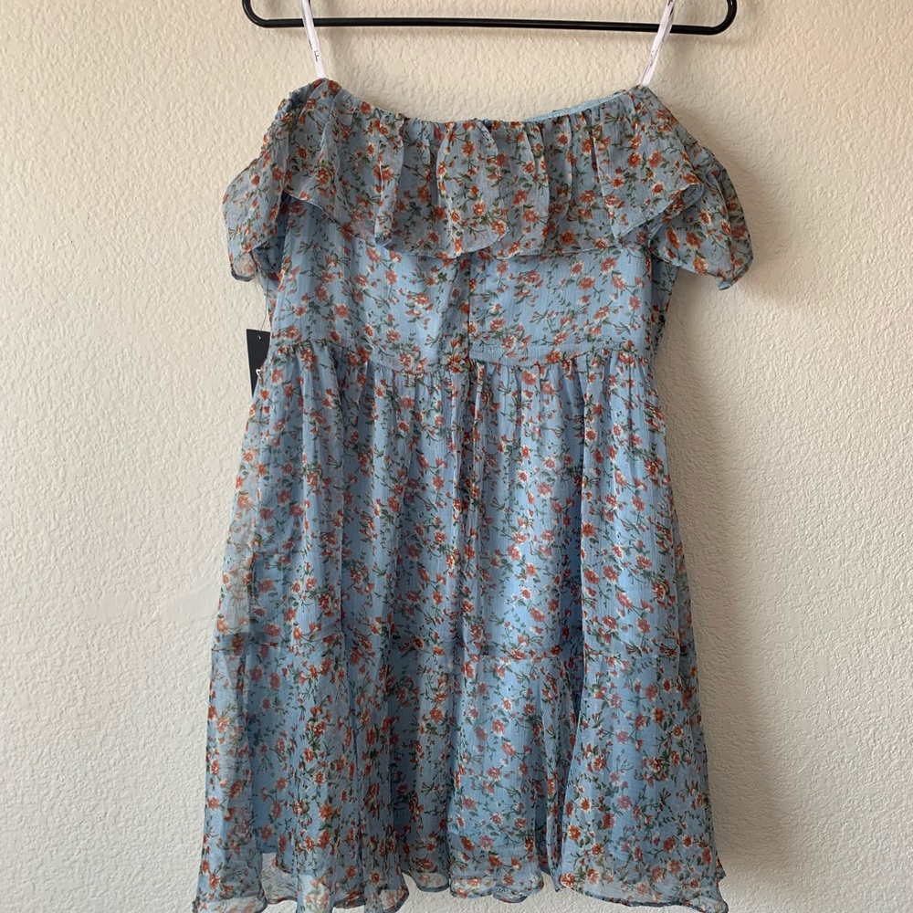 Lulus off the shoulder summer dress.